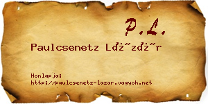 Paulcsenetz Lázár névjegykártya